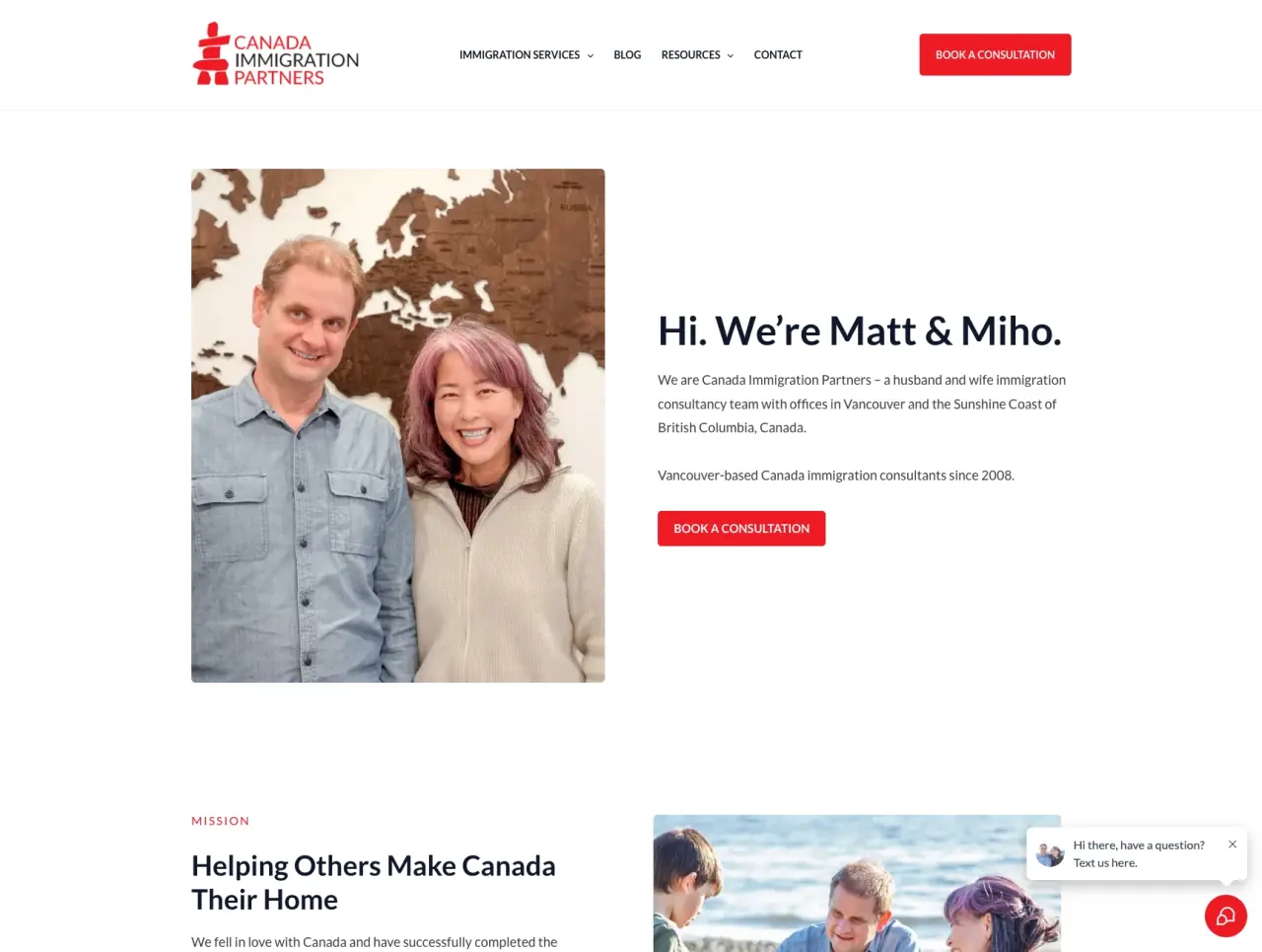 Canada Immigration Partners website screenshot