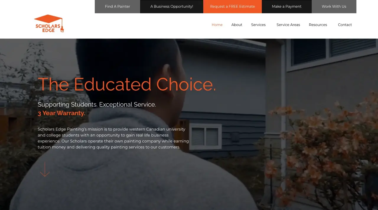 Scholar's Edge website screenshot